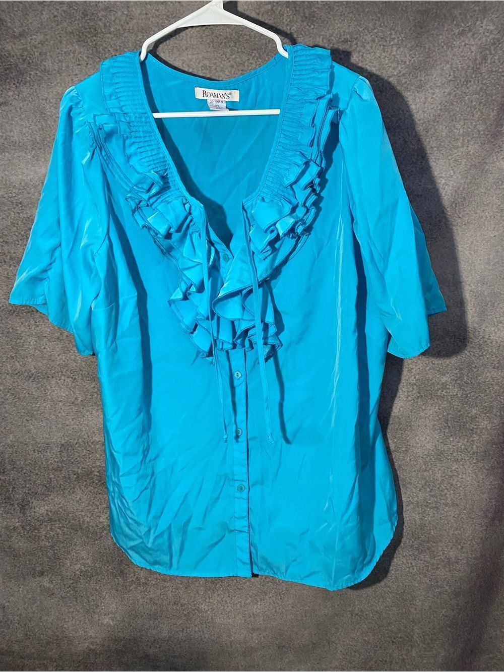 Roaman's Bright Turquoise Blue Sleeveless Top